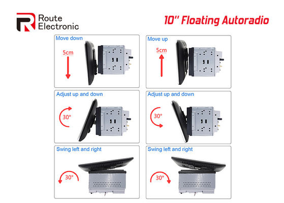 Περιστρεφόμενο Universal Car Stereo 10,1 ιντσών 2 Din Ρυθμιζόμενο με ασύρματο CarPlay