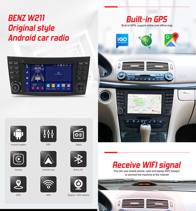 4G DSP RGB OEM Car Radio , Deckless Car Audio For Mercedes Benz W211​